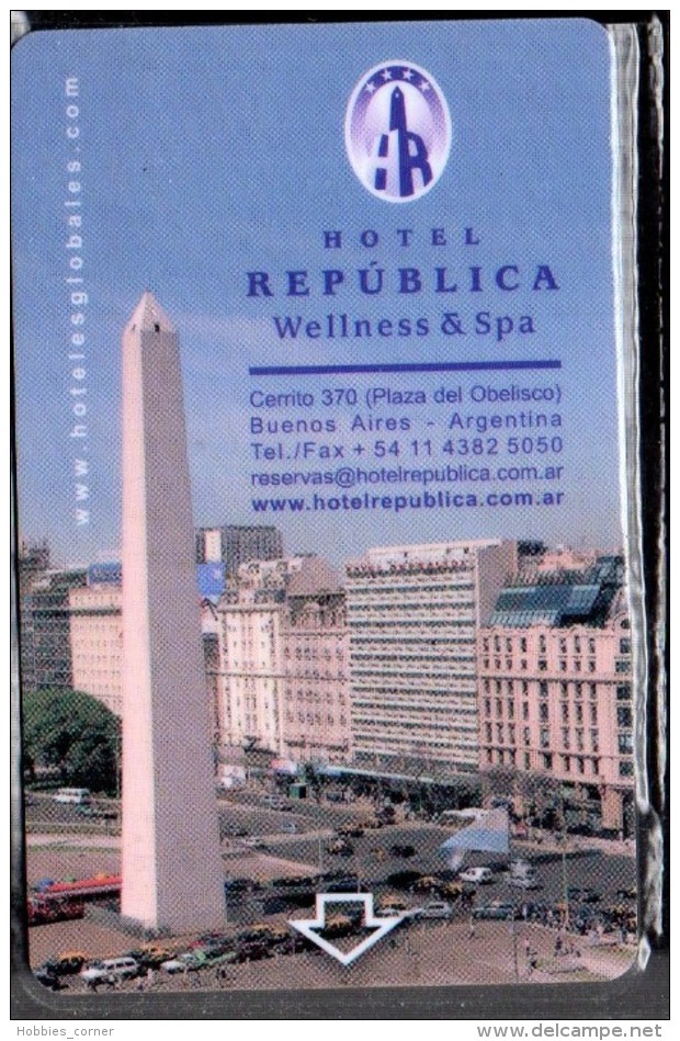 HC - ARGENTINA Buenos Aires -  REPUBLICA WELLNESS & SPA HOTEL KEY CARD - Hotel Keycards