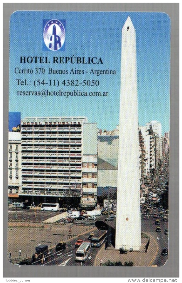 HC - ARGENTINA Buenos Aires -  REPUBLICA HOTEL KEY CARD - Hotel Keycards