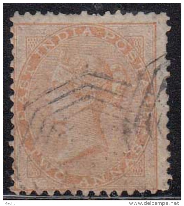 British East India Used 1856, Two Anna Yellow-buff ?, No Watermark - 1854 Britse Indische Compagnie