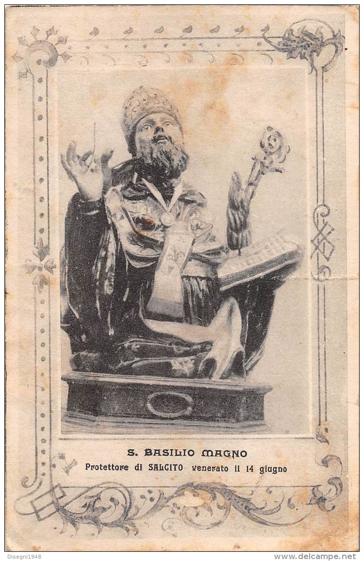 05355 "SALCITO (CB) - SAN BASILIO MAGNO PROTETTORE DI SALCITO VENERATO IL 14 GIUGNO "  CART. POST. ORIG. SPEDITA 1940. - Altri & Non Classificati