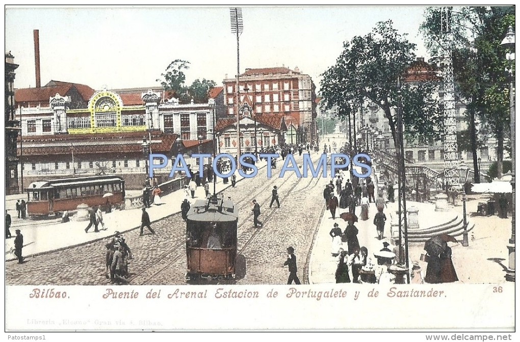 38185 SPAIN ESPAÑA BILBAO VIZCAYA PAIS VASCO PUENTE DEL ARENAL STATION TRAIN TREN & TRAMWAY TRANVIA POSTAL POSTCARD - Otros & Sin Clasificación