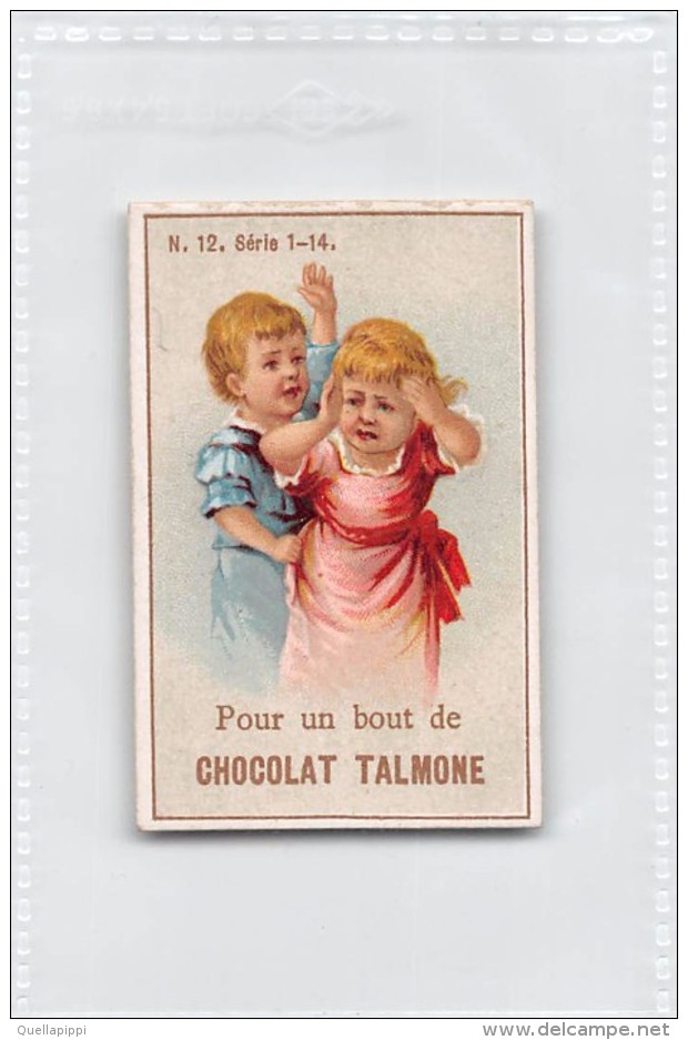 04217 "POUR UN BOUT DE CHOCOLAT TALMONE"  ANIMATO BAMBINI,  FIGURINA ORIGINALE NR. 12 SERIE 1-14 - Chocolate