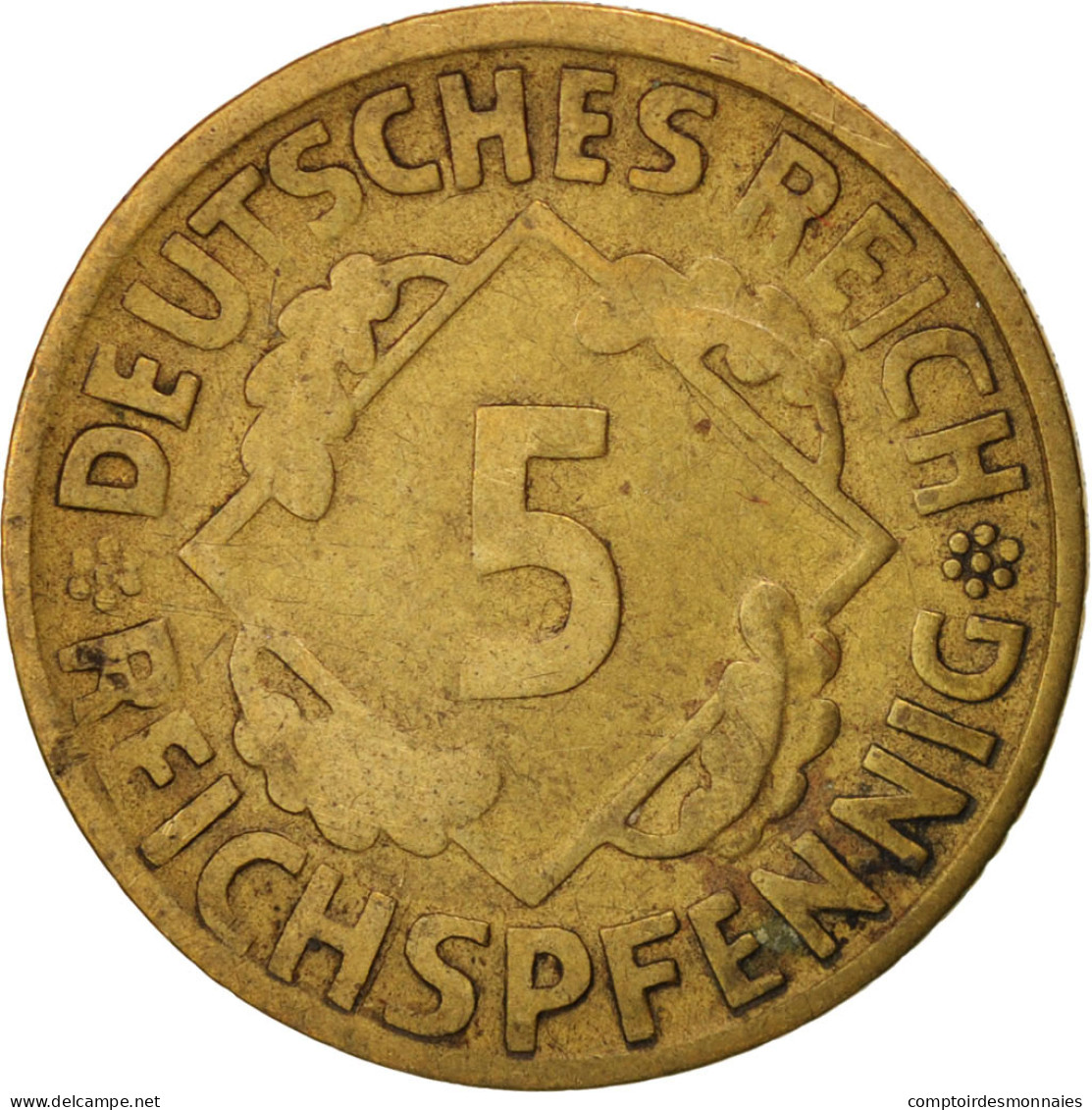 Monnaie, Allemagne, République De Weimar, 5 Reichspfennig, 1925, Munich, TB+ - 5 Rentenpfennig & 5 Reichspfennig