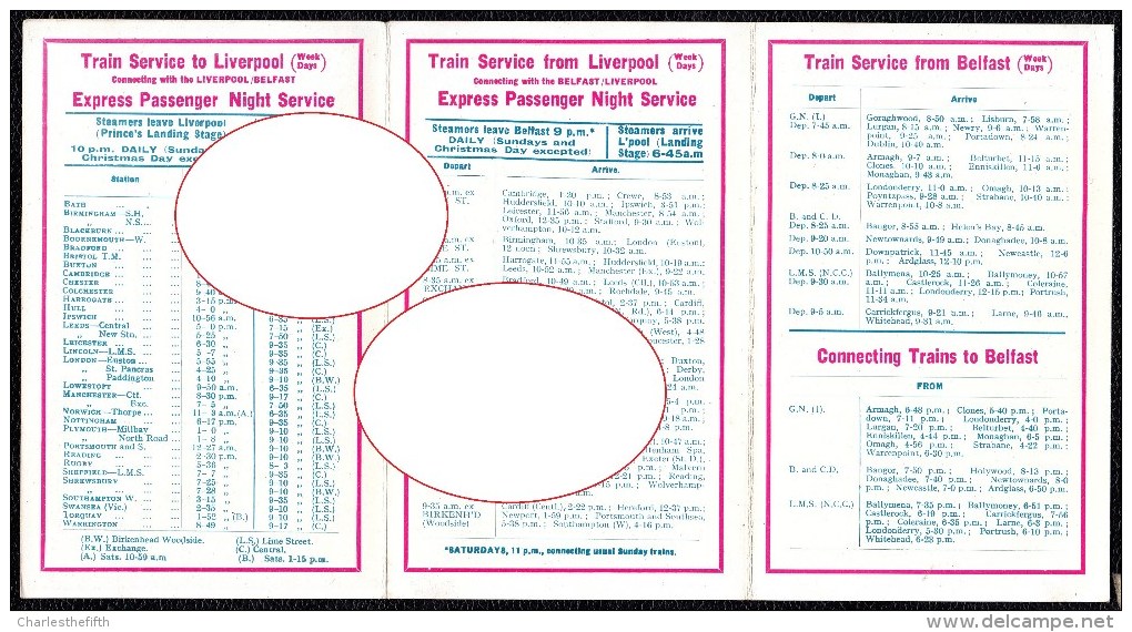 RARE TRAVEL BROCHURE " ULSTER IMPERIAL LINE - LIVERPOOL BELFAST 1926 " 2 SCANS - Tourism Brochures