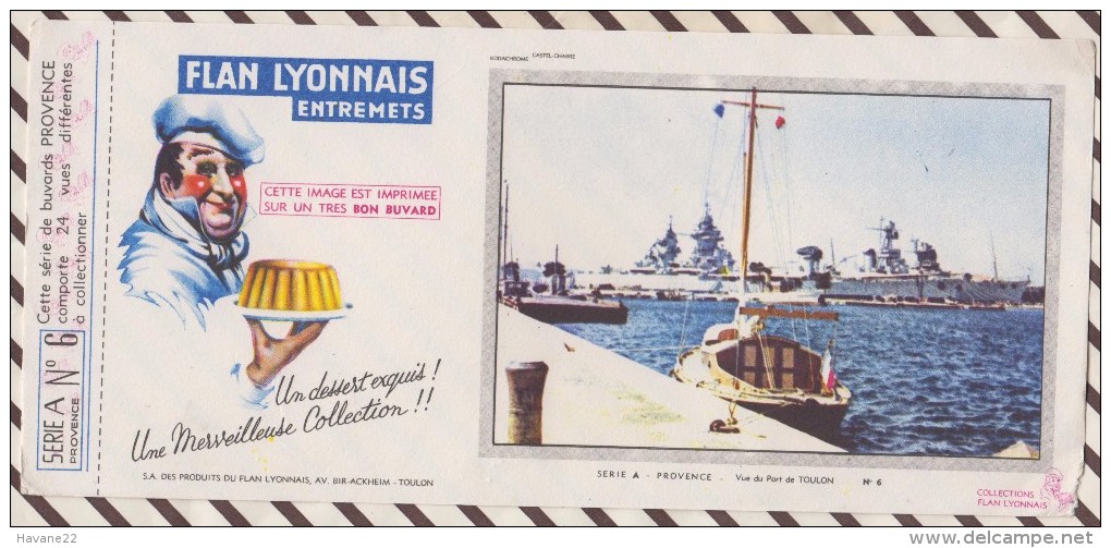 38 BUVARD FLAN LYONNAIS PROVENCE VUE DU PORT DE TOULON   10.5 X 23.5 CM - Koek & Snoep