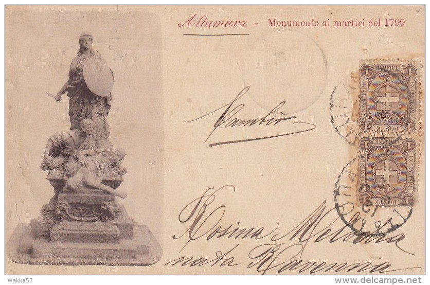 3-4604- Altamura - Monumento Ai Martiri Del 1799 -  F.p. Viaggiata 1901 - Altamura