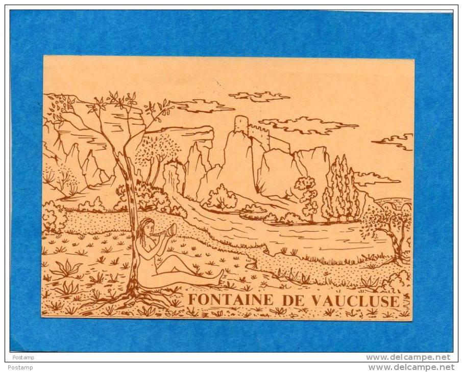 Carte Postale Illustrée-fontaine De Vaucluse-Pétrarque +vignette Concordante Et Oblitération Flamme1986 - Tourism (Labels)