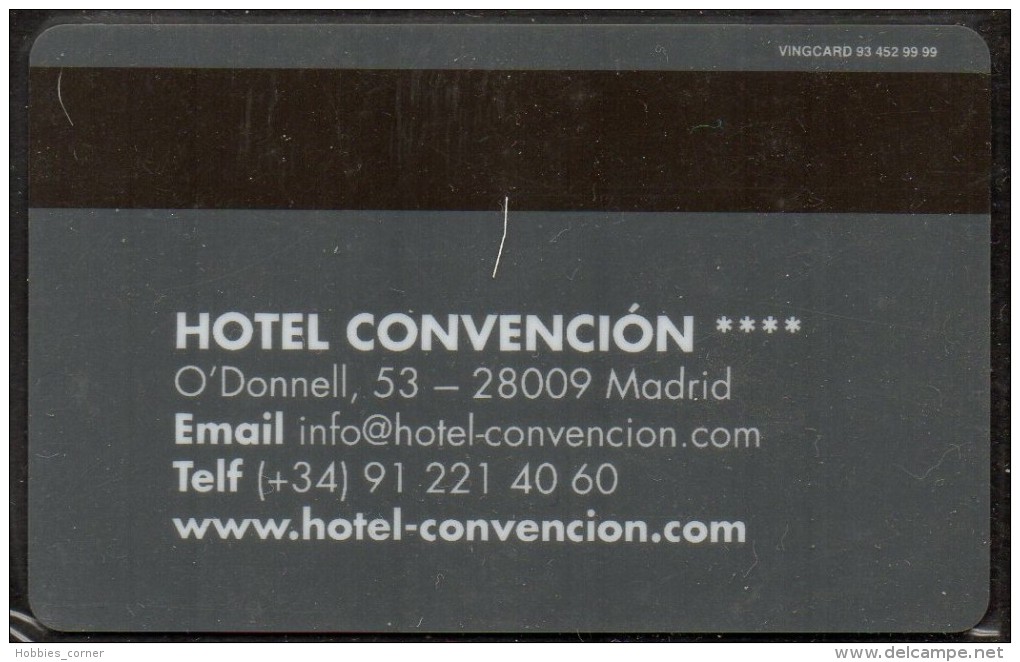 HC - SPAIN ESPAÑA - Madrid - CONVENCIÓN HOTEL KEY CARD - Hotel Keycards