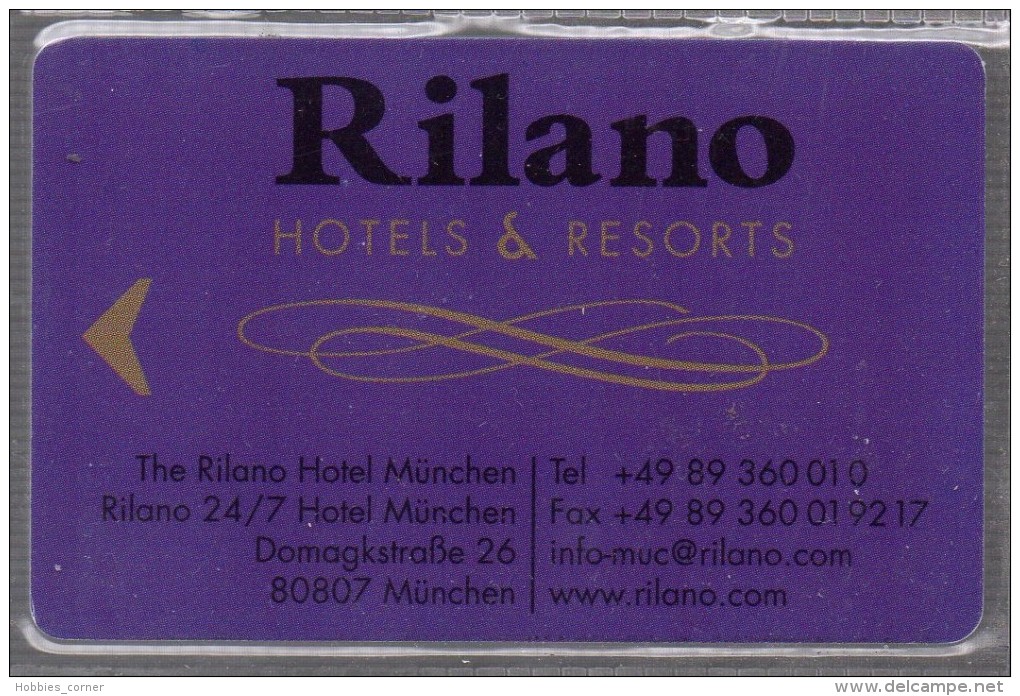 HC - ALEMANIA - München - RILANO RESORTS & HOTELS KEY CARD - Hotel Keycards