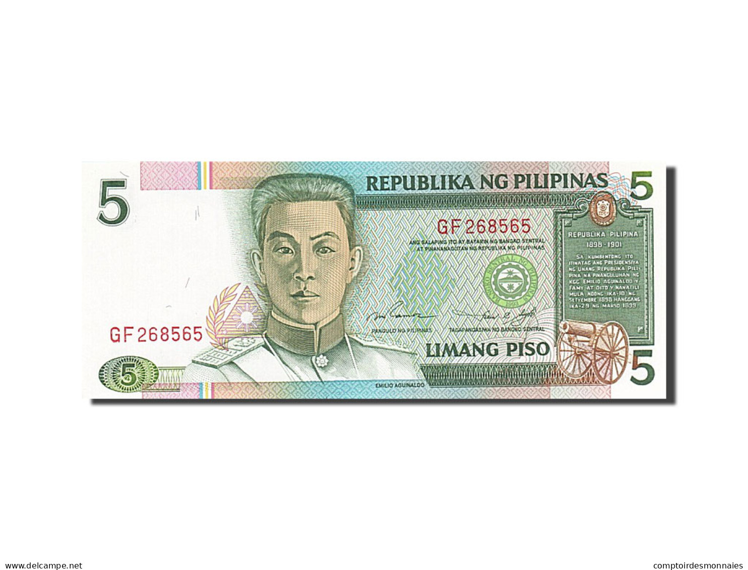 Billet, Philippines, 5 Piso, 1995-1999, Undated (1995), KM:180, NEUF - Philippinen