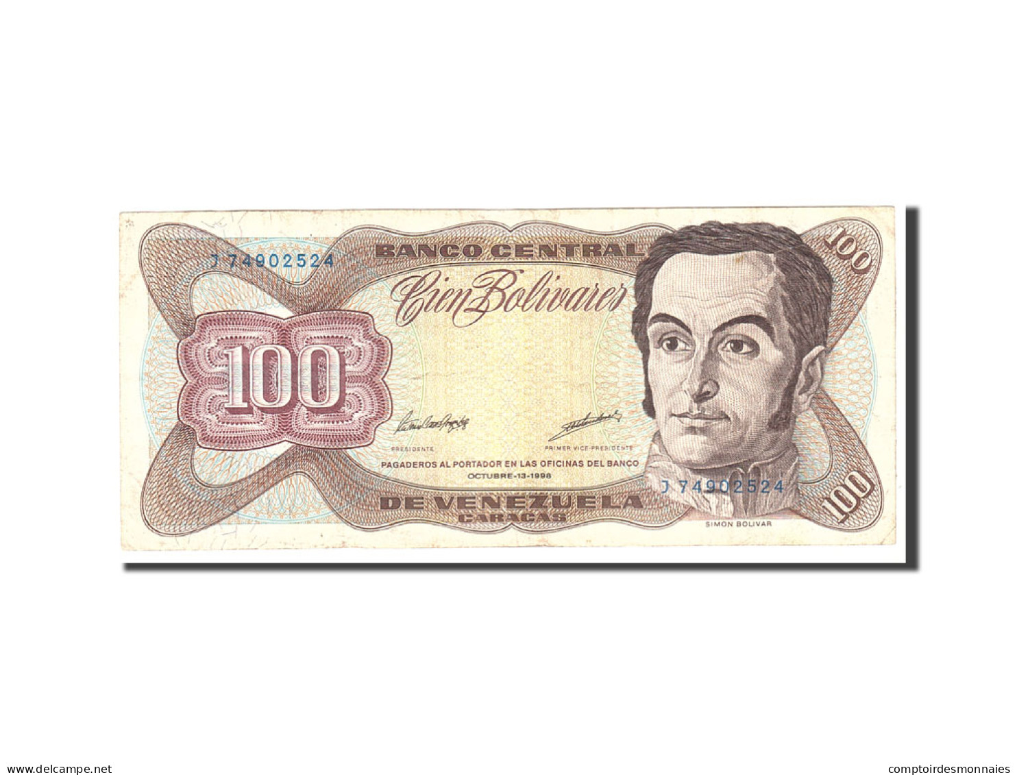 Billet, Venezuela, 100 Bolivares, 1998, 1998-10-13, KM:66g, TB+ - Venezuela