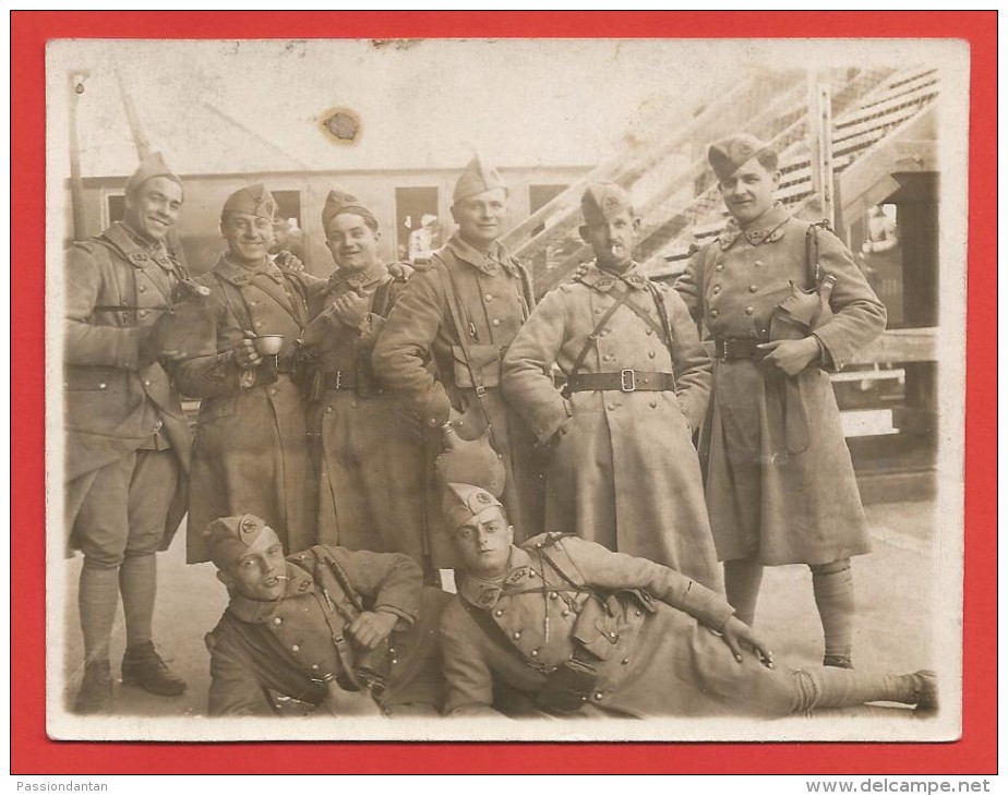 Photographie D'un Groupe De Militaires - Insignes Régimentaires 152 Sur Les Uniformes - War, Military