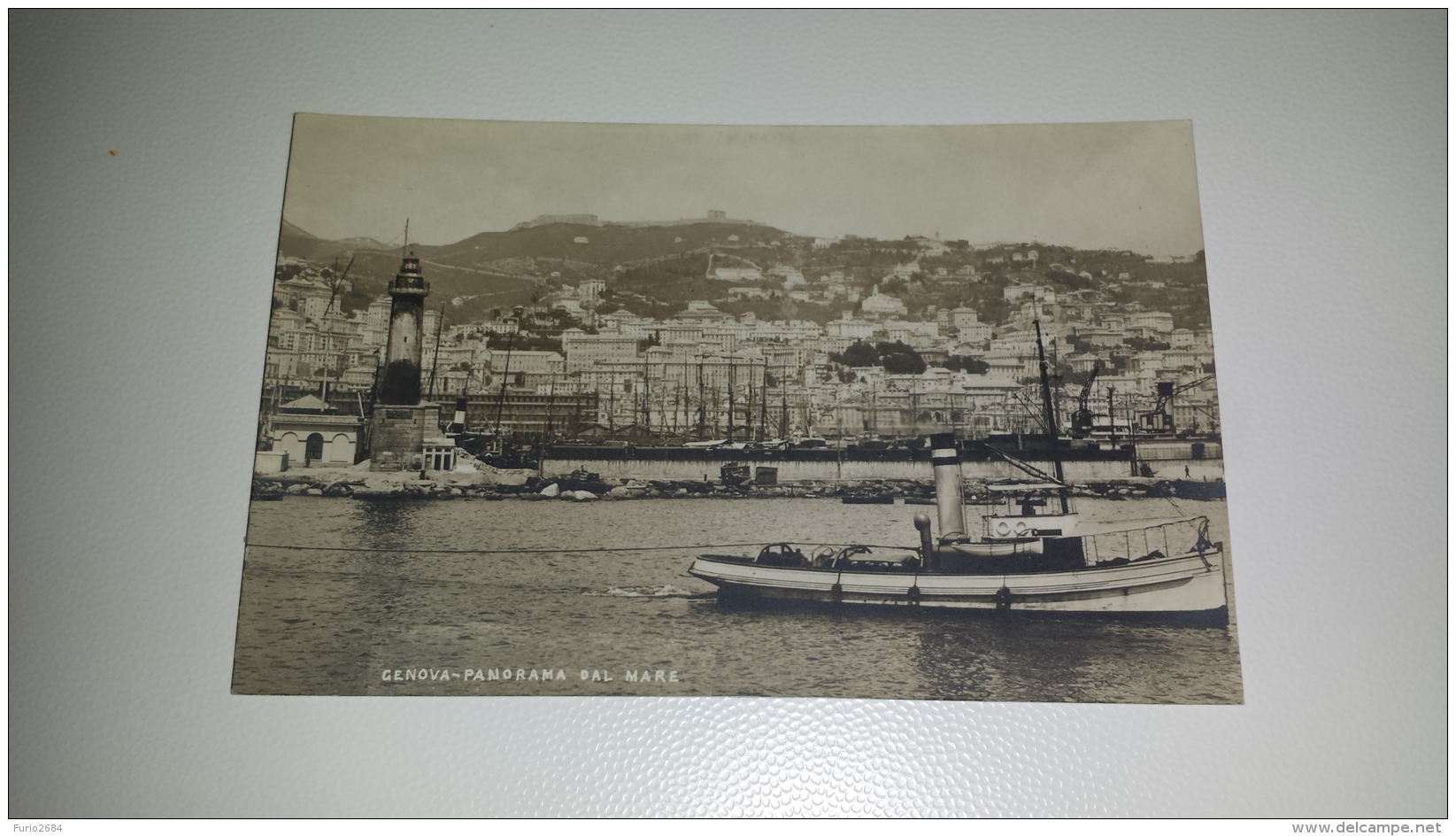 C-47315 GENOVA PANORAMA DAL MARE PORTO NAVI PIROSCAFI - Genova