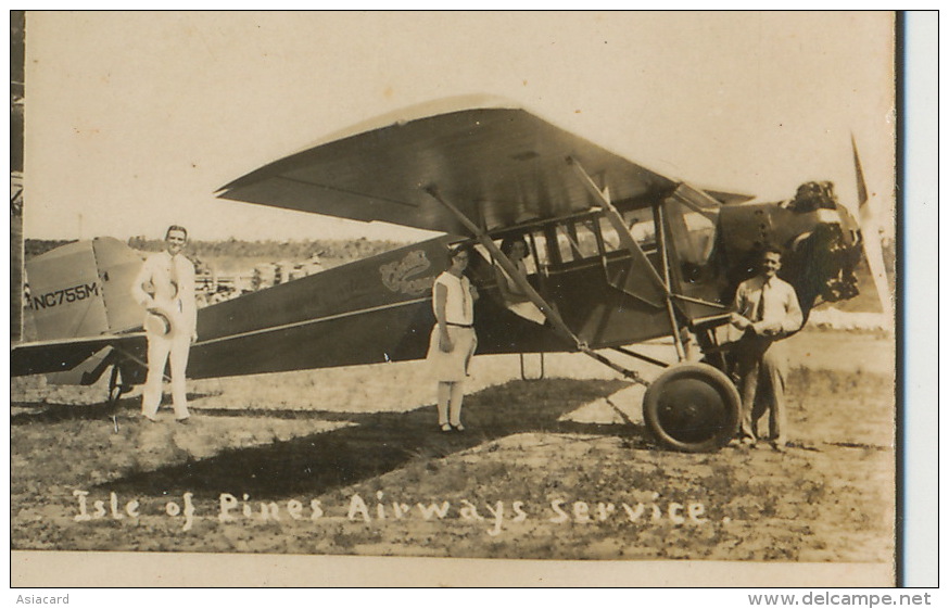 Real Photo  Isla De Pinos Faro, Airplane, Barco " Pinero " Calle Marti Nueva Gerona Con Autos - Cuba