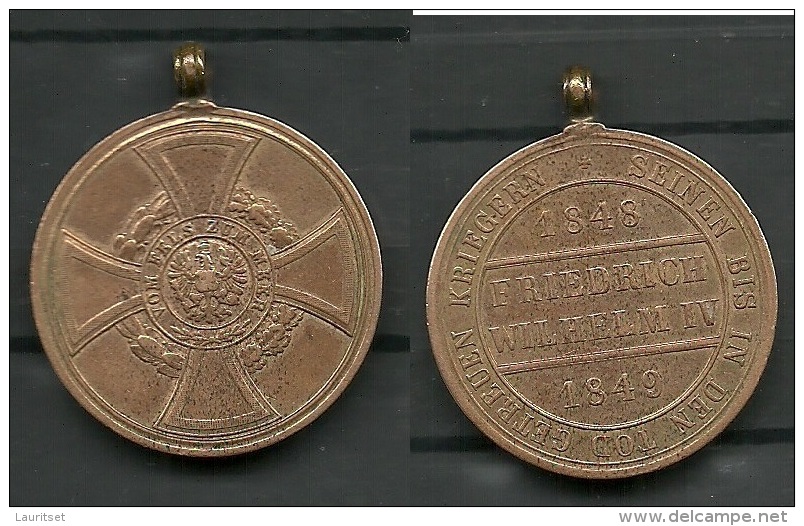 Hohenzollern Denkmünze Für Kämpfer 1848&ndash;1849 - Monedas Elongadas (elongated Coins)