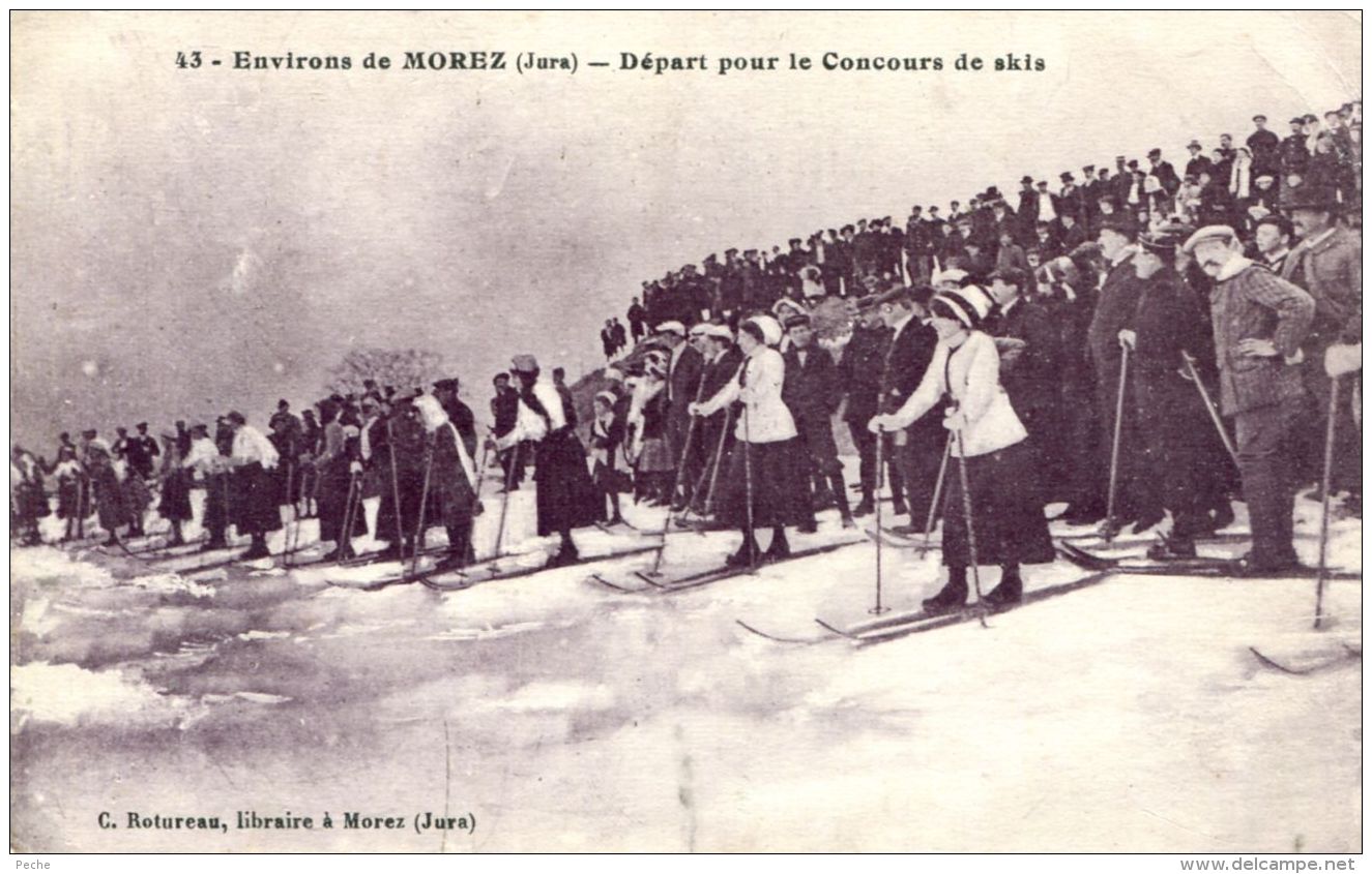 N°49329 -cpa Environs De Morez (Jura) Départ Pour Le Concours De Skis- - Sports D'hiver