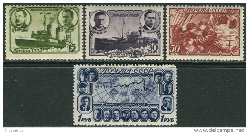 USSR 1940. SC#636/39 VF/MNH. Polar Drift Of The Icebreaker "Georgy Sedov". (B-13) - Ongebruikt