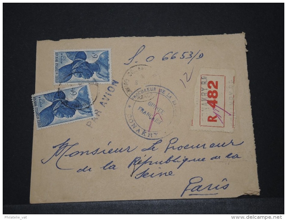 AOF - Env Recommandée De Justice De Conakry (Guinée) Pour Paris - 1955 - A Voir - P17822 - Sonstige & Ohne Zuordnung