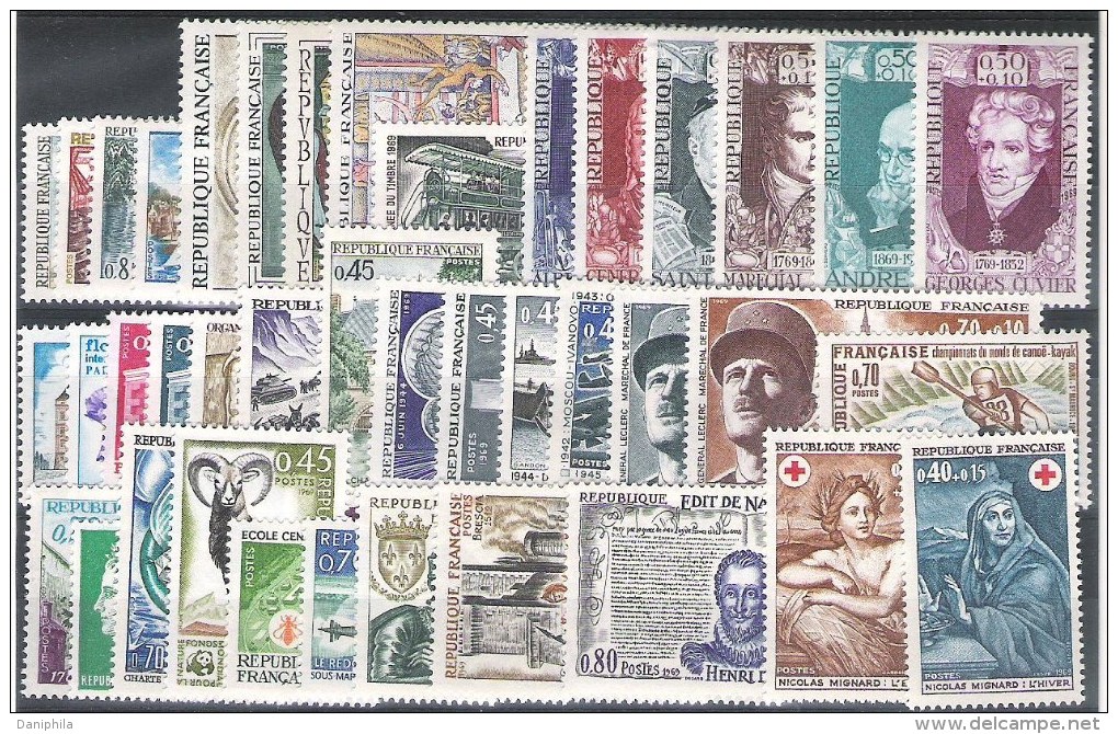 FRANCE : 1969** Année Complete  40 Valeurs ** Y&T = 29,00 Euro - 1960-1969