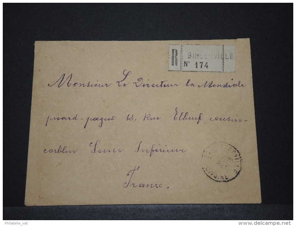 COTE D´IVOIRE AOF - Env Recommandée De Bingerville Pour La France - Sept 1924 - P17843 - Lettres & Documents