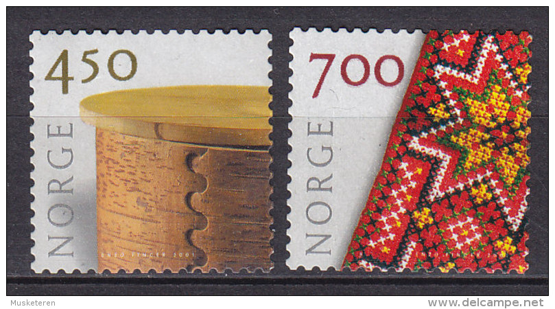 Norway 2001 Mi. 1369-70 Kunsthandwerk Dose & Volkstracht MNG - Unused Stamps