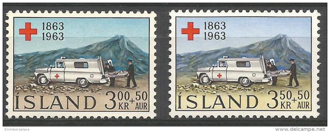 Iceland - 1963 Red Cross Set Of 2 MLH *   Sc B17-18 - Unused Stamps