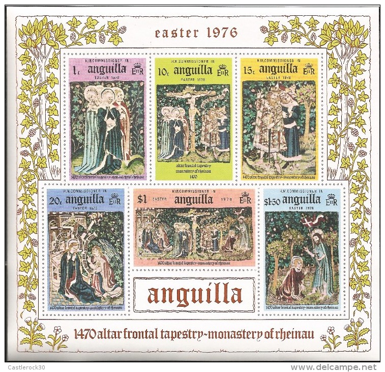 E)1976 ANGUILA, THE THREE MARYS, CRUCIFIXION, TWO SOLDIERS, ANNUNCIATION, ALTAR TAPESTY, S/S, MNH - Anguilla (1968-...)