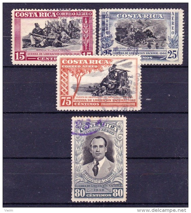 COSTA RICA - 1950 - Y&T Nrs. 188,190,193 En 194 Of Mi Nrs. 452,454,457 En 458 - Used/Obliteré/gestempeld/gebraucht - ° - Costa Rica