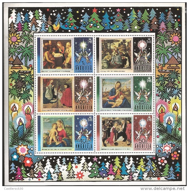 E)1973 ANGUILLA, ADORATION OF THE SHEPHERDS BY GUIDO RENI, S/S, MNH - Anguilla (1968-...)