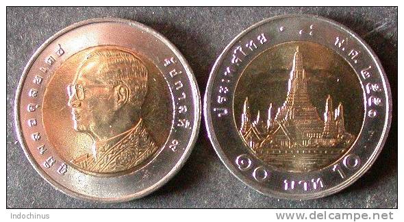 THAILANDE   10  BATH  2008 / 2551  Nouveau Portrait Du Roi  UNC / BU  THAILAND  N°36 PORT OFFERT - Thailand