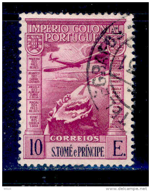 ! ! St. Thomas - 1939 Air Mail 10 E - Af. CA 18 - Used - St. Thomas & Prince