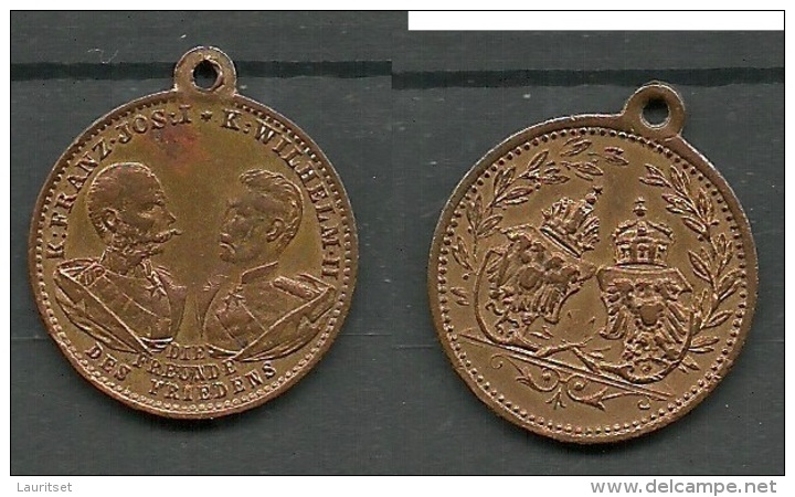 Kupfermedaille Deutschland/ Österreich Franz Josef Und Wilhelm II Die Freunde Des Friedens - Souvenir-Medaille (elongated Coins)