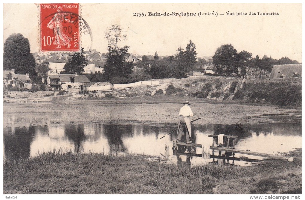 35 - Bain De Bretagne : Vue Prise Des Tanneries - Petite Animation - CPA  écrite - Sonstige & Ohne Zuordnung