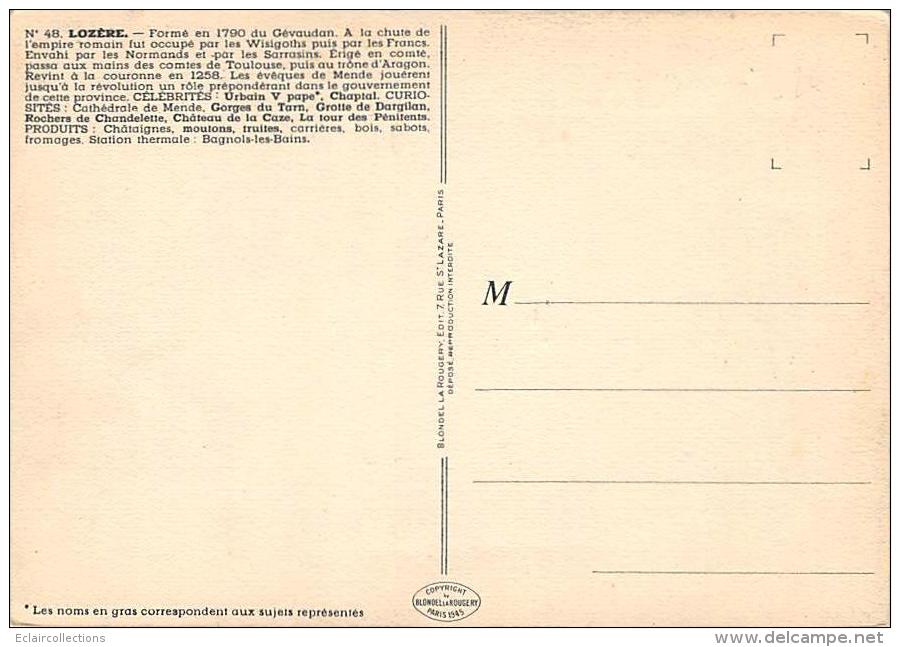 Lozère      48     Carte Géographique..  Chaptal - Autres & Non Classés