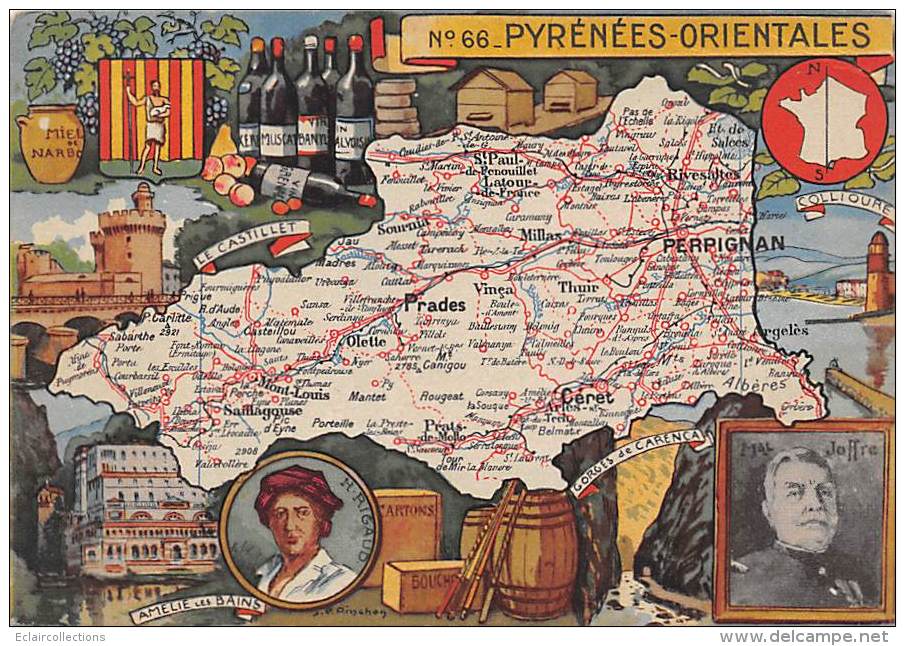 Pyrénées  Orientales     66     Carte Géographique..   Joffre - Sonstige & Ohne Zuordnung