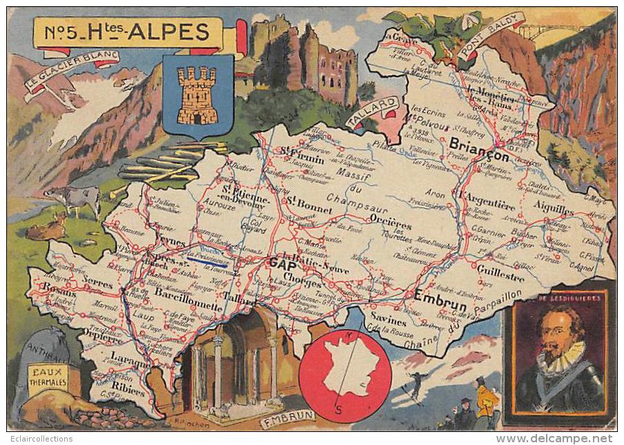 Hautes Alpes    05      Carte Géographique..   Les Diguières - Other & Unclassified