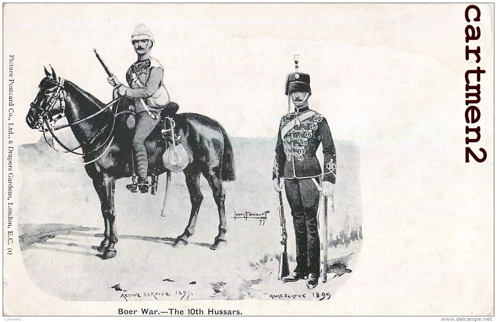 GUERRE DE BOERS 10th HUSSARS ILLUSTRATEUR  TRANSVAAL PRETORIA KRUGER AFRIQUE DU SUD SOUTH AFRICA NEDERLAND POLITIQUE - Zuid-Afrika