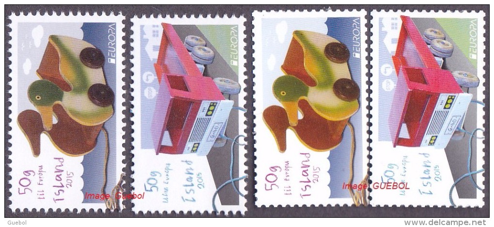 CEPT / Europa 2015 Islande N° 1386 Et 1387 + 1386a Et 1387a  De Carnet Autoadhésif - Les Jouets Anciens - 2015