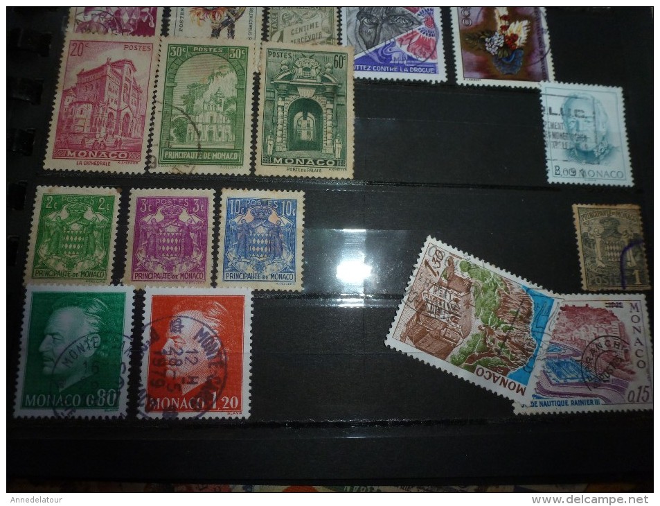 Album comprenant divers timbres anciens (Belgique,Australia,Andore,France,New-Zealand,Monaco dont Olympiades)