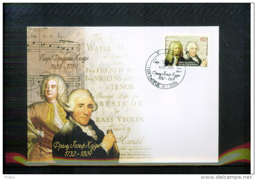 Makedonien / Macedonia 2009 Georg Friedrich Haendel And Joseph Haydn FDC - Musik