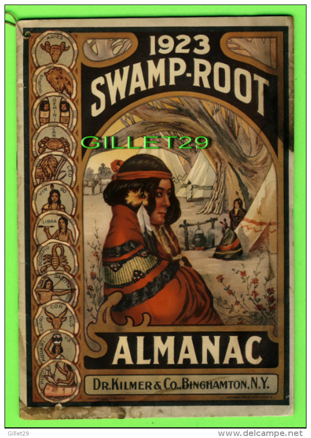 BOOKS, SWAMP-ROOT ALMANAC 1923 - DR. KILMER & CO, BINGHAMTON, NY - 34 PAGES - WEATHER FORECASTS - - Weather