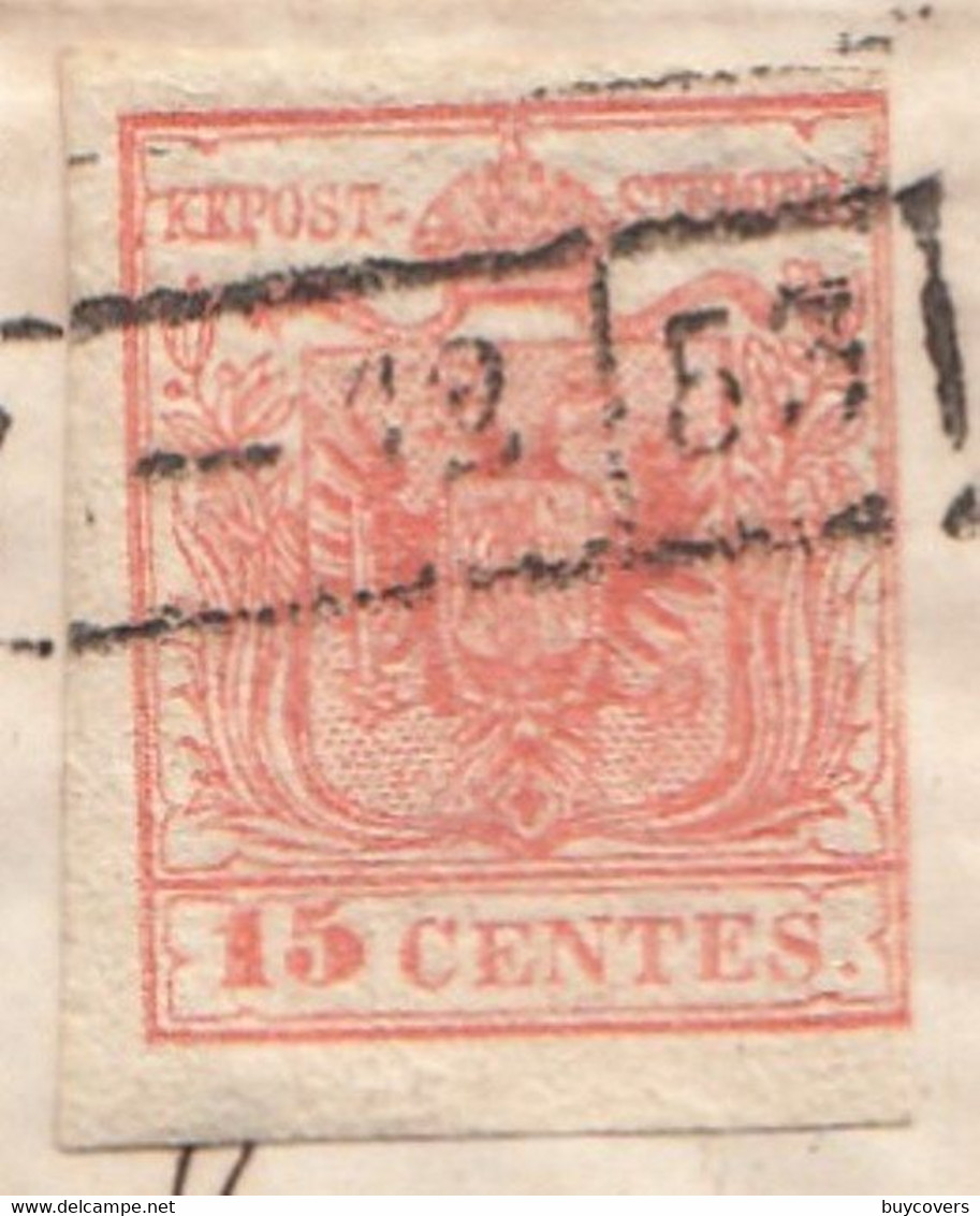 LV144-  Lettera Con Testo Del 7 Dicembre1853 Da Lodi A Milano Con 15 Cent Rosso  3° Tipo  Sass N 6- . Leggi.... - Lombardo-Veneto