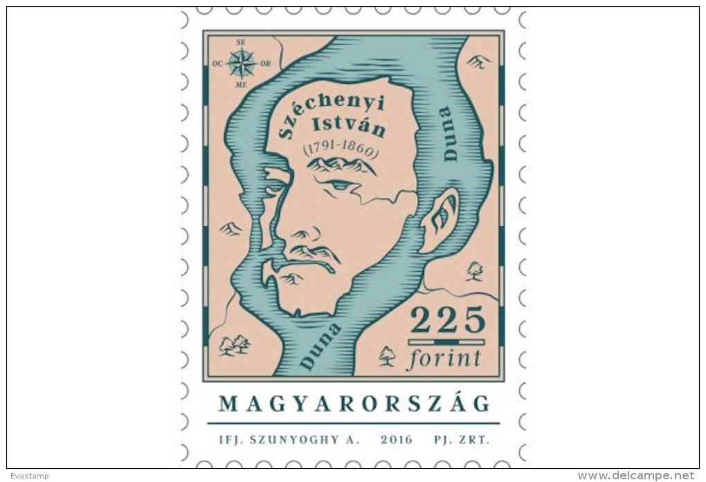 HUNGARY - 2016. 225th Anniversary Of The Birth Of Count István Széchenyi/Water Regulation Danube And Tisza River MNH! - Neufs