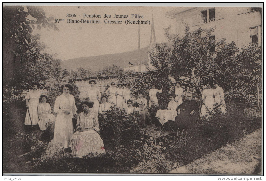 Cressier (Neuchatel) Pension Des Jeunes Filles - Mme Blanc-Beurnier - Animée - Cressier