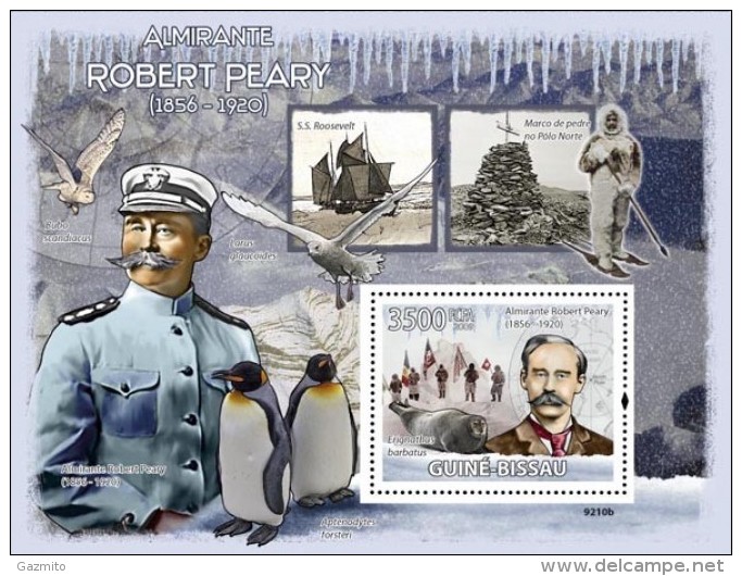 Guinea Bissau 2009, Admiral R. Peary, Pinguins, Ships, BF - Polarforscher & Promis