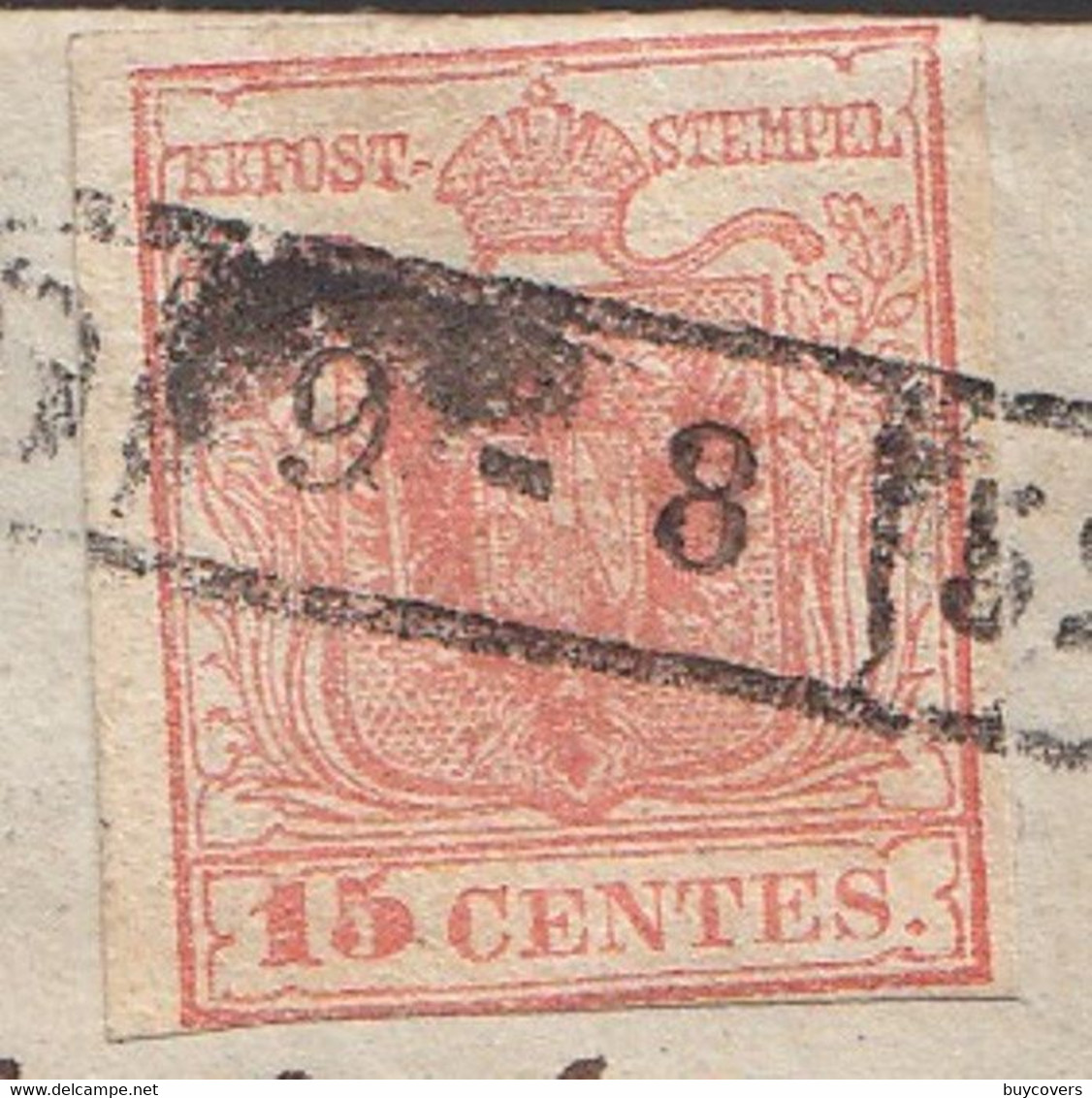 LV173- Letterina Con Testo Del 9 Agosto 1852  Da Milano A Pavia  Con Cent 15 Rosso Chiaro  3° Tipo   . Leggi .... - Lombardy-Venetia