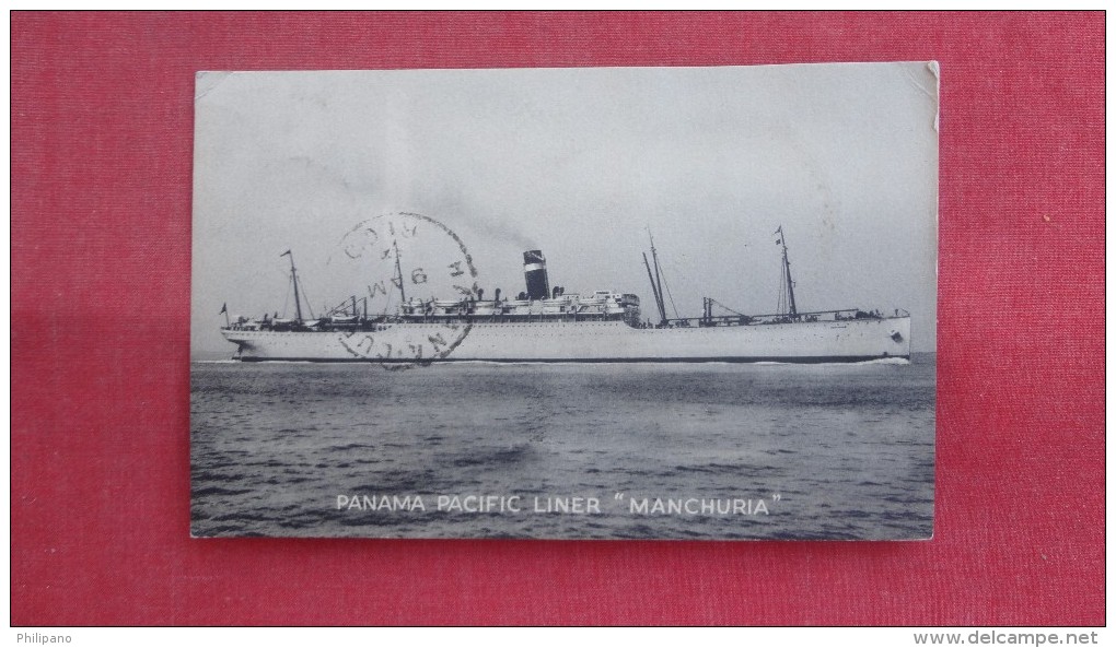Panama Pacific Liner  Manchuria   ====   =ref 2198 - Steamers