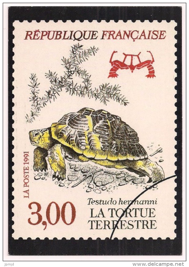 La Tortue Terrestre - Tortue D'Hermann - Testudo Hermanni - Série Nature De France Espèces Protégées - Musée De La Poste - Schildkröten