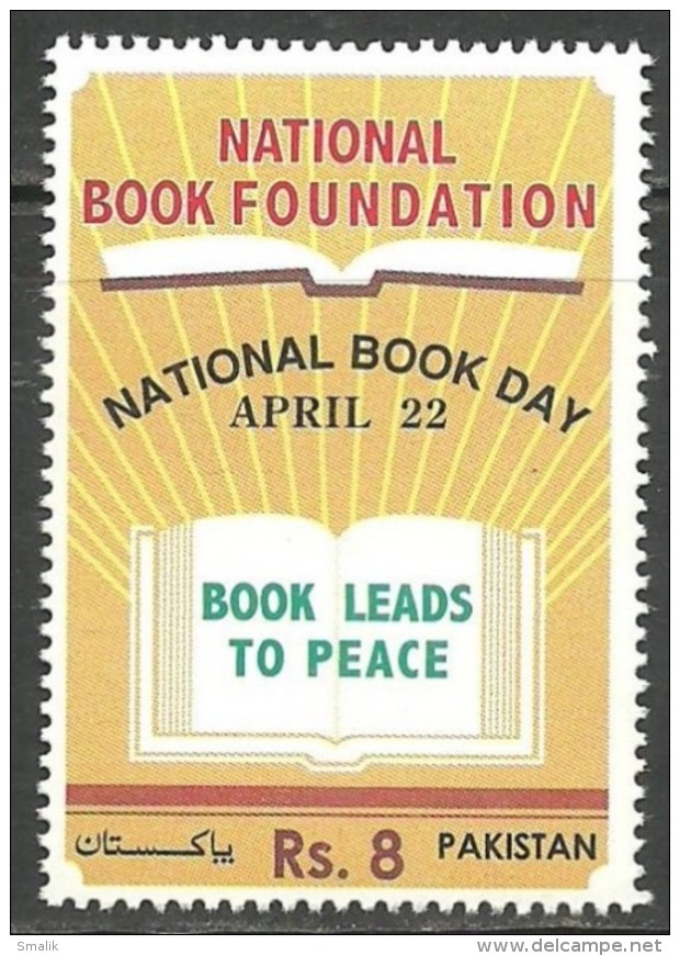 PAKISTAN 2016 MNH - NATIONAL BOOK DAY, BOOK LEADS TO PEACE, National Book Foundation, MNH - Pakistan