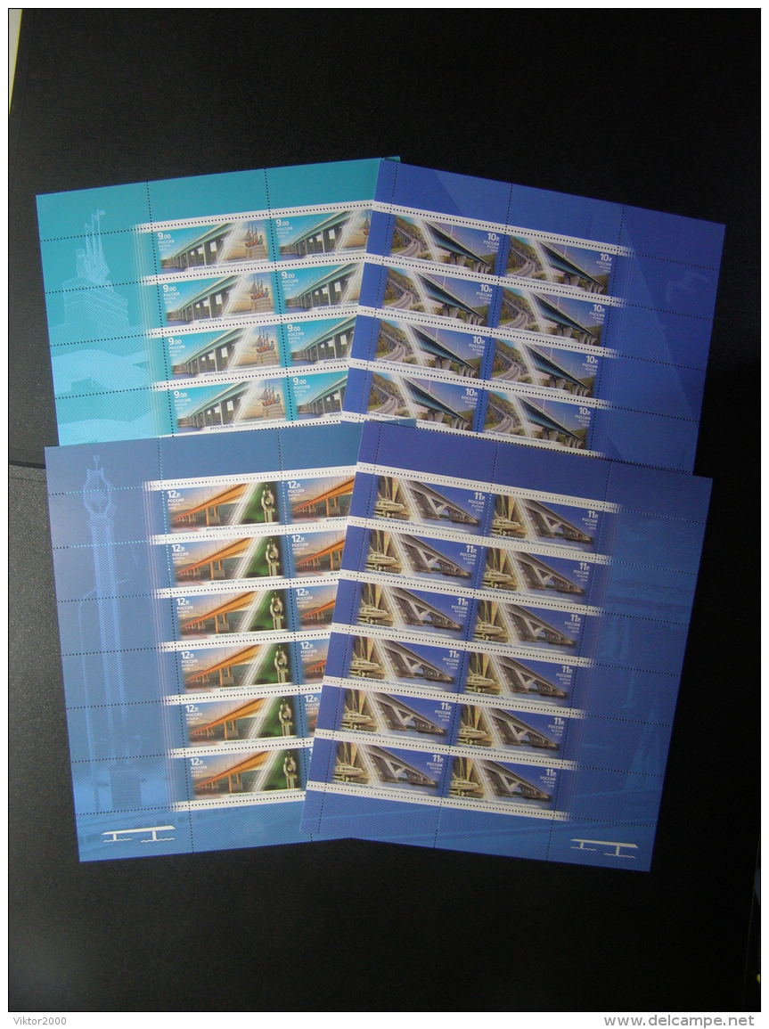 Russia 2010 Bridges Sheet YVERT**7191-7194 - Full Sheets